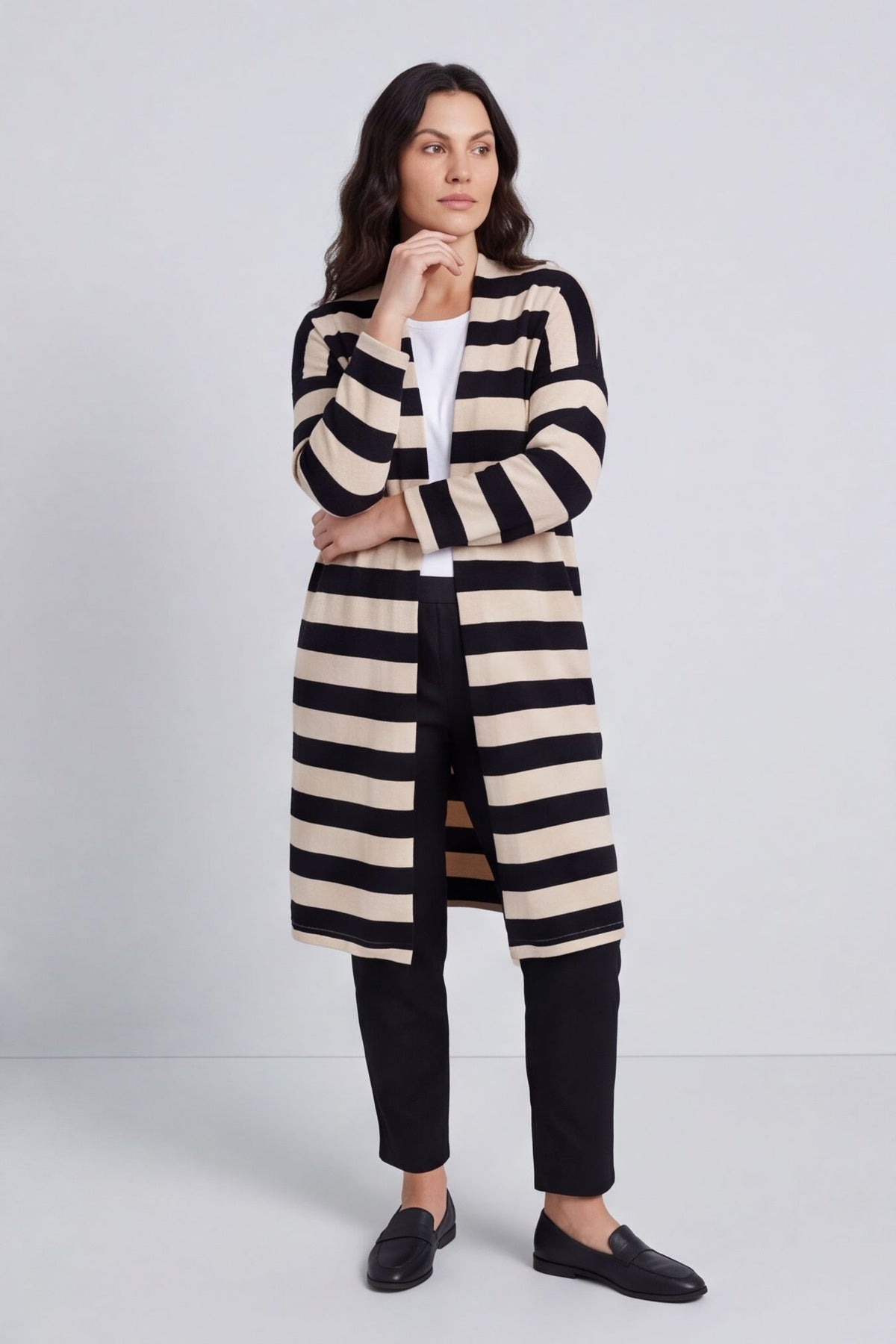 Lizzie Stripped Longline Cardigan – image 3 of 6