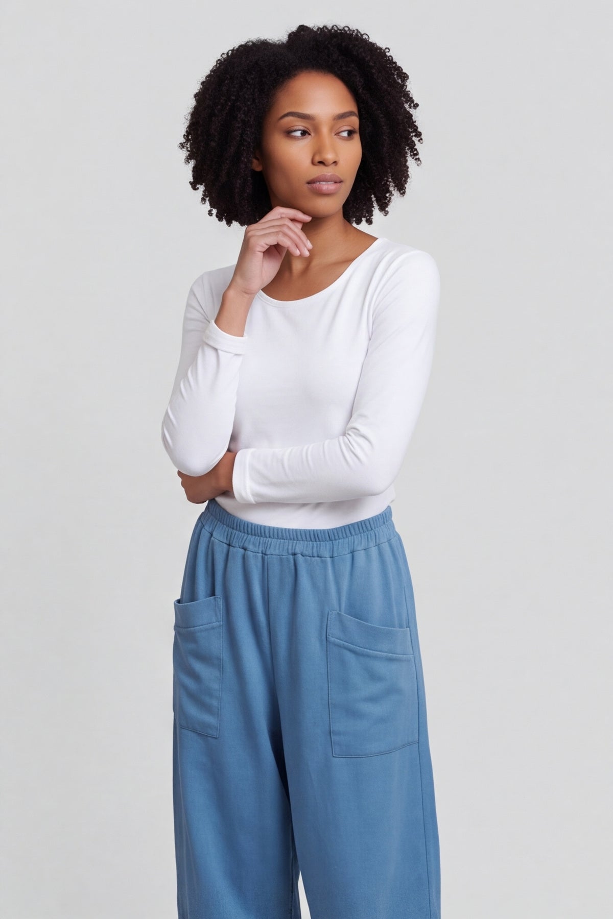 Jerilyn Cotton Trousers Blue – image 2 of 4