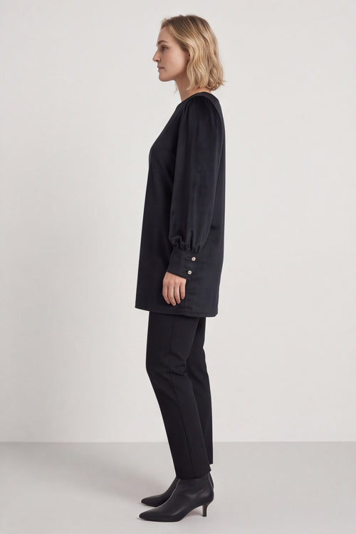 Zannah Button Back Tunic Black – image 3 of 6