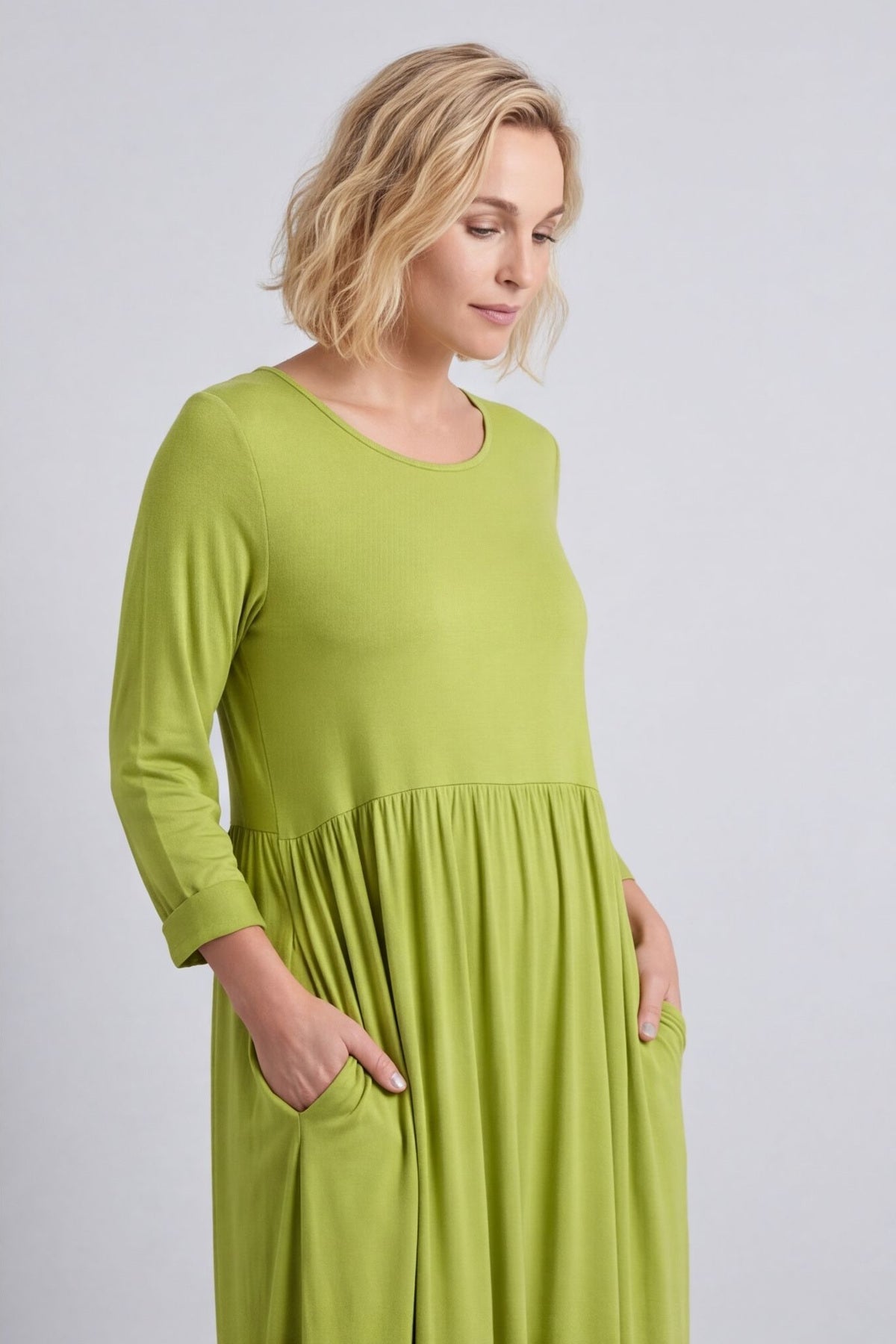 Kylie Long Sleeve Dress Lime – image 2 of 5