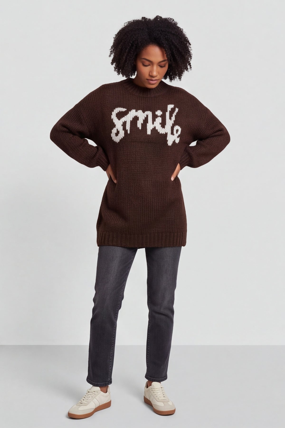 Smile Knitted Jumper Cocoa – image 2 of 4