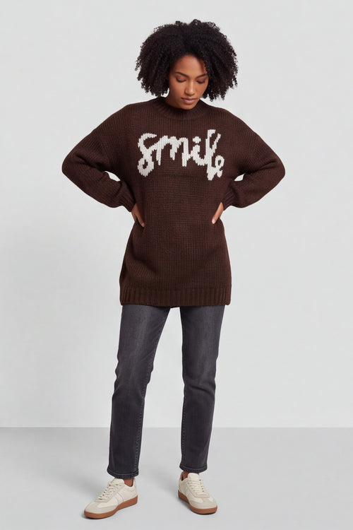 Smile Knitted Jumper Cocoa – image 2 of 4