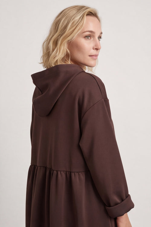 Saskia Hooded Dress Cocoa – image 2 of 4