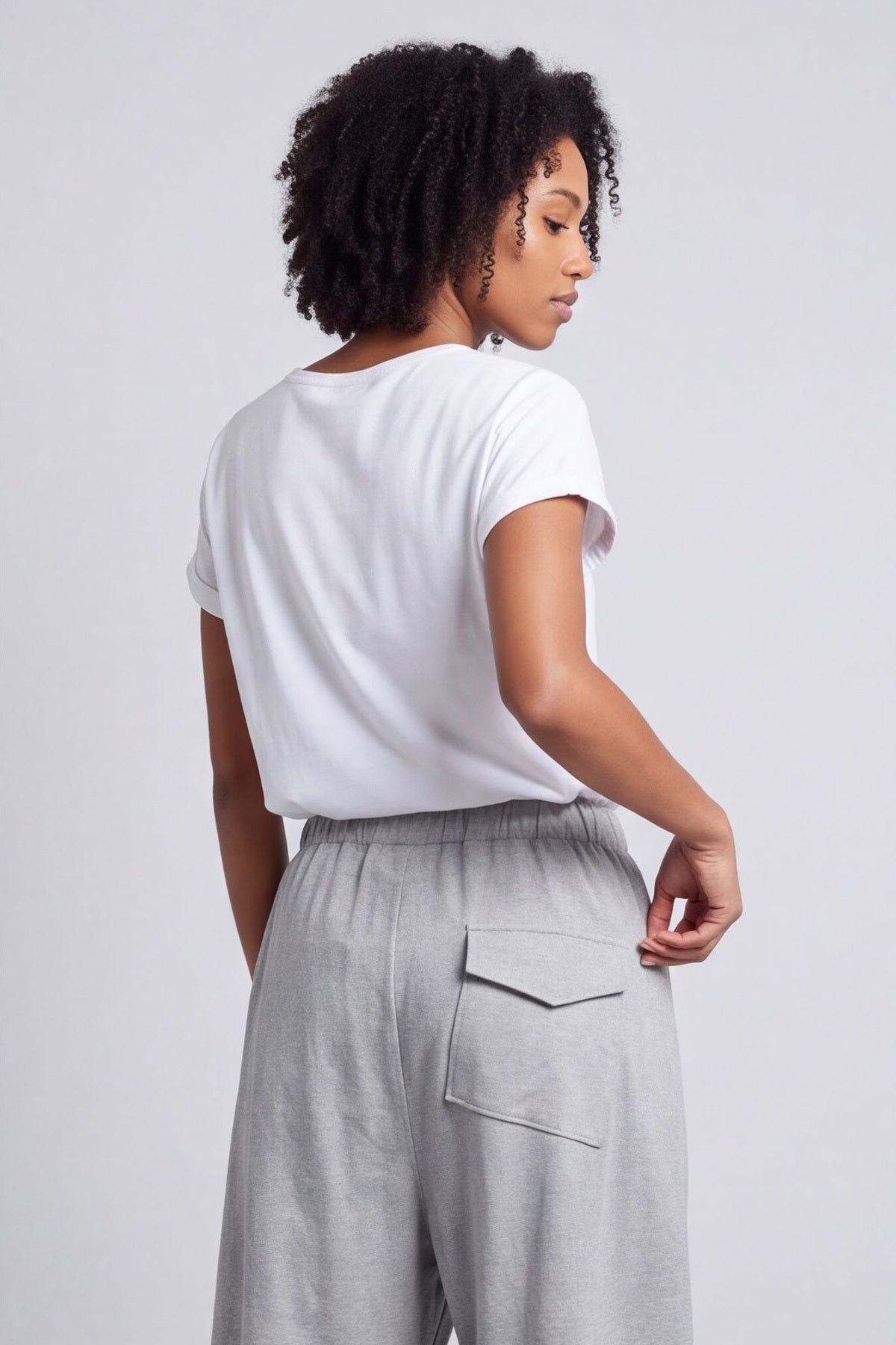 Jaye Pocket Cotton Trousers Marl Grey