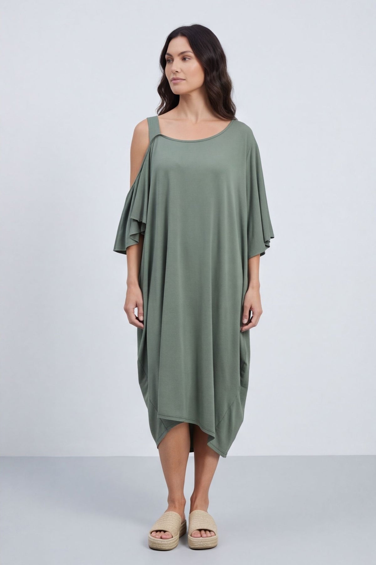 Dionne Dress Khaki – image 3 of 6