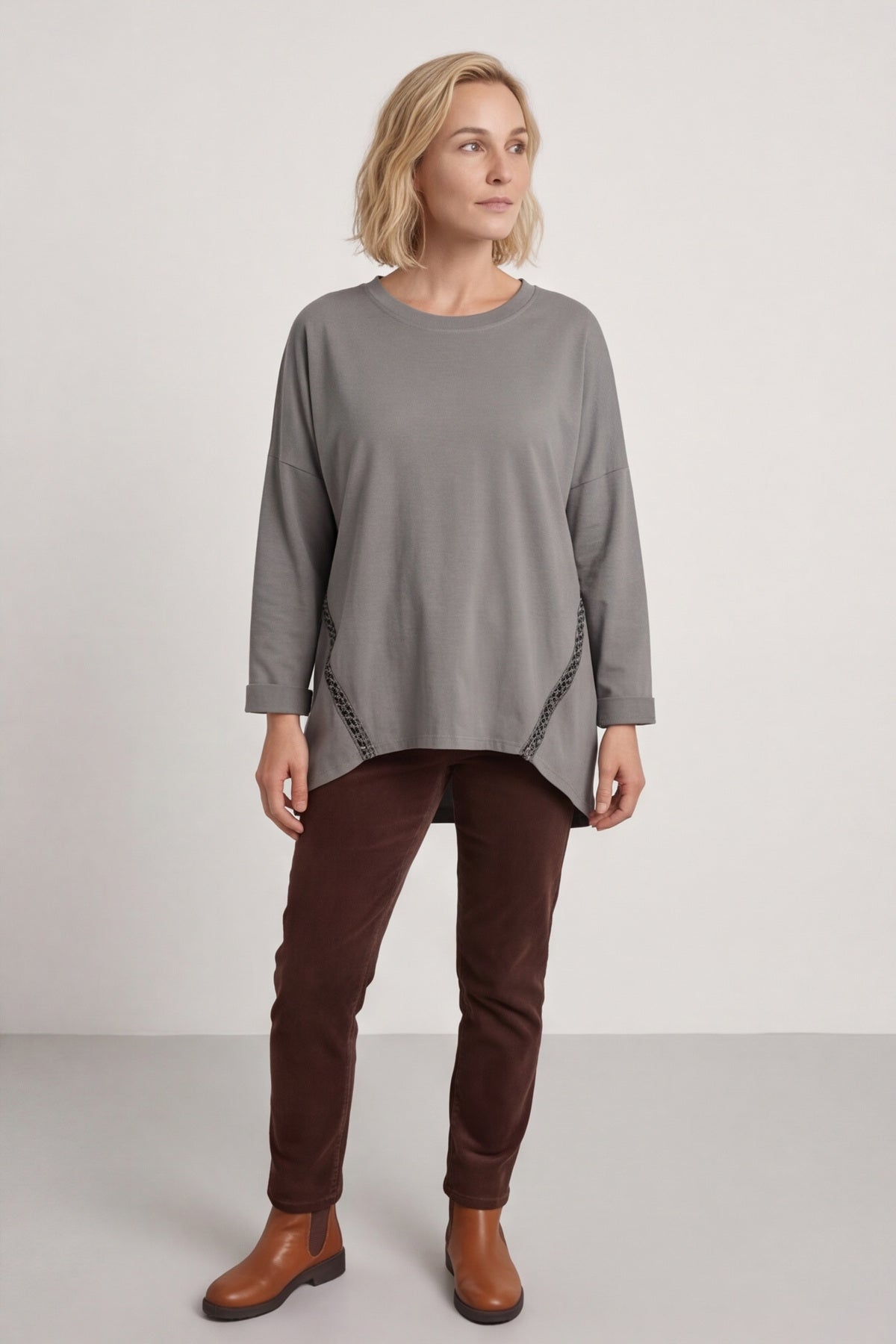 Edwina Cotton Top Mocha – image 3 of 6