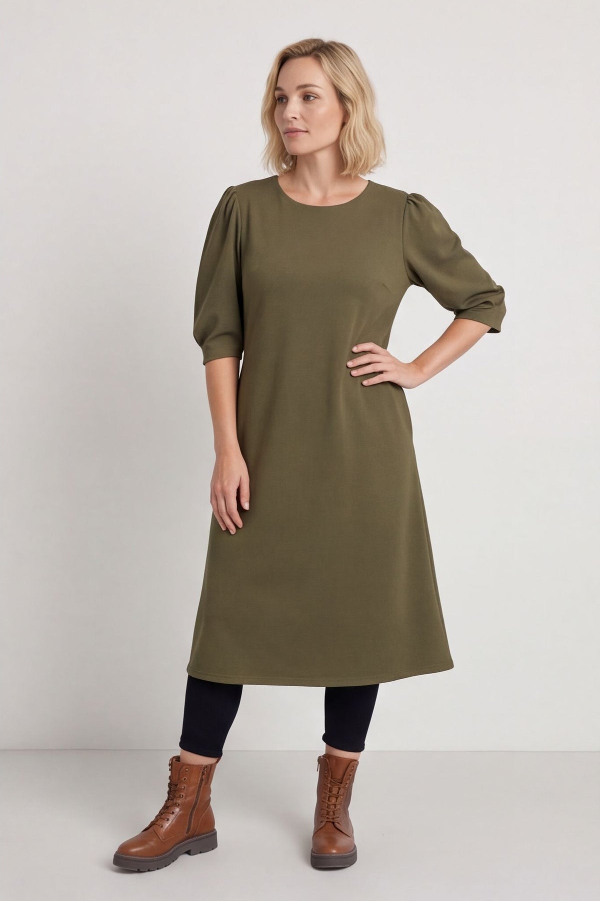 Florentina Dress Khaki – image 3 of 6
