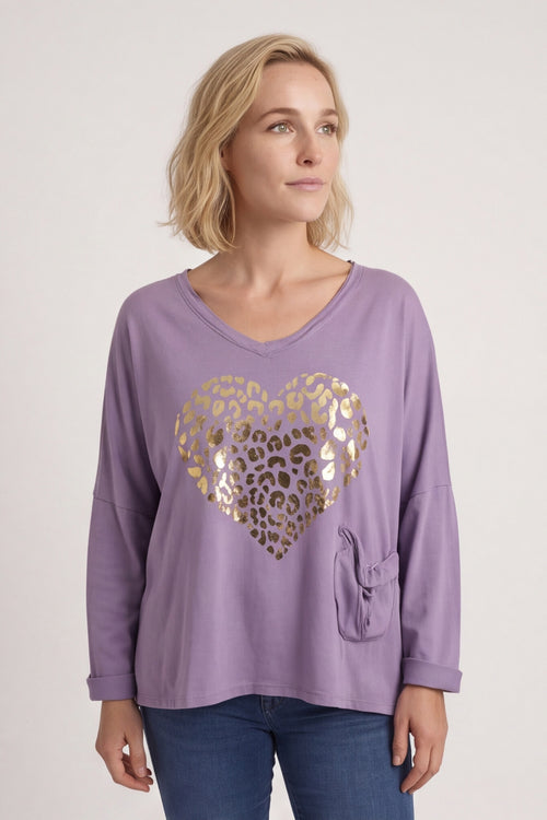 Cherie Heart Cotton Top Purple – image 3 of 5