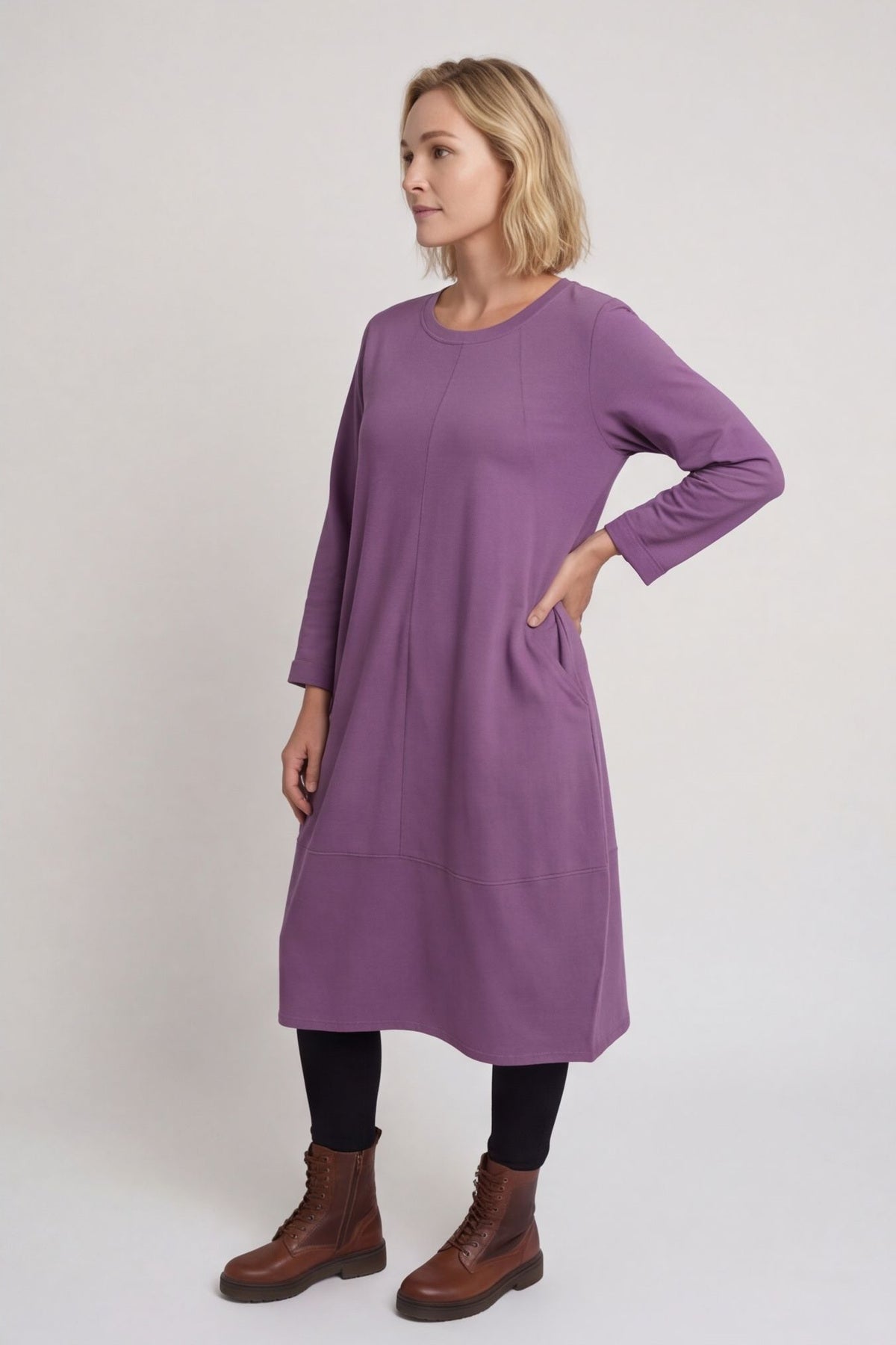 Simone Cotton Dress Light Purple – image 3 of 6