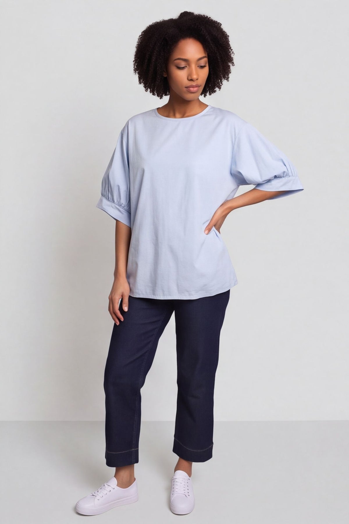 Lallie Cotton Top Light Blue – image 3 of 4
