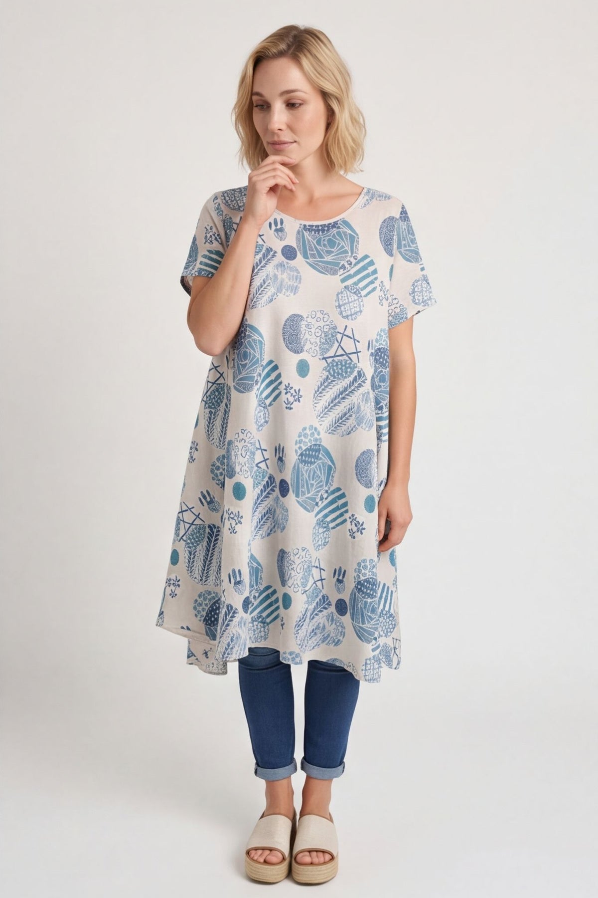 Aggie Cotton Tunic Stone – image 2 of 4