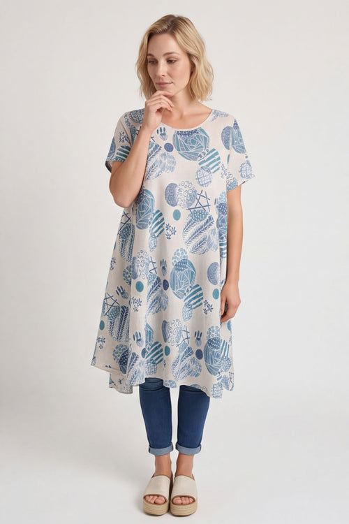 Aggie Cotton Tunic Stone – image 2 of 4
