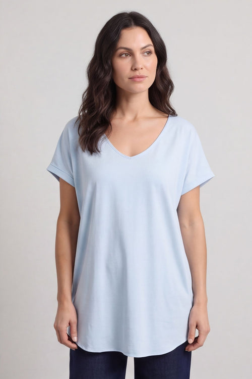 Porthcurno Tie Back Cotton Top Light Blue – image 3 of 5