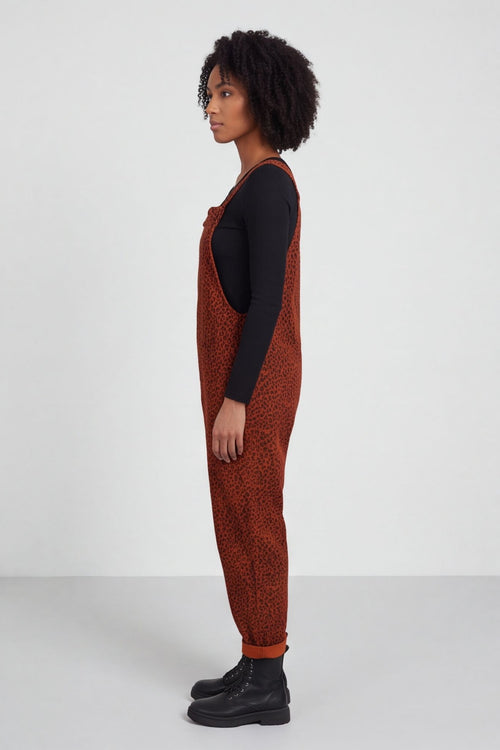 Pabo Leopard Needlecord Dungarees Burnt Orange – image 3 of 6