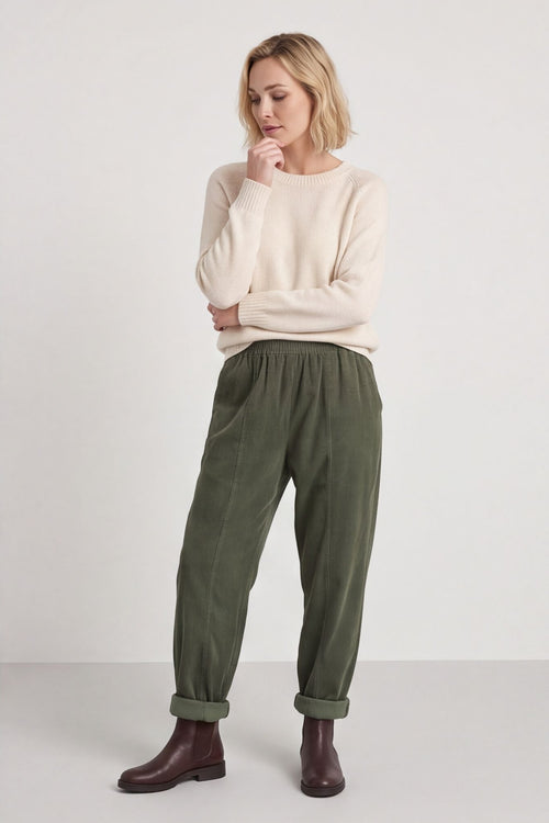 Poppy Needlecord Trousers Khaki - Image 6