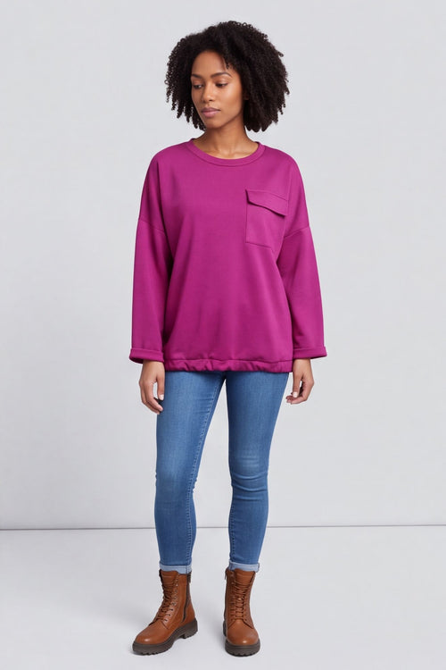 Tania Pocket Top Berry – image 3 of 6