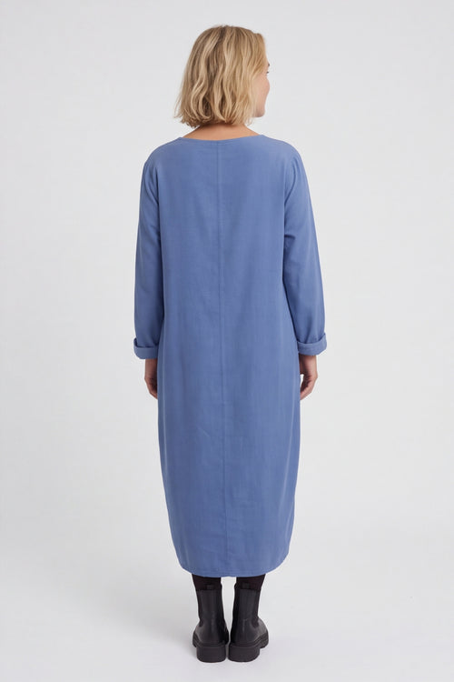 Florina Flower Patch Needlecord Dress Blue – image 2 of 4