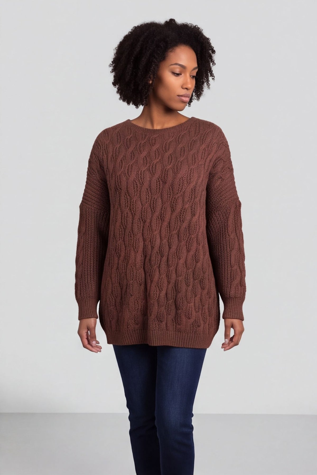 Tamsin Knitted Jumper Cocoa – image 3 of 5