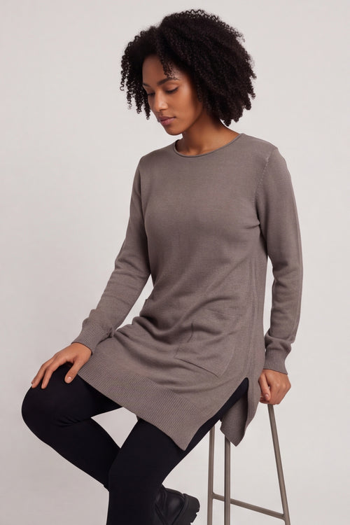Elisa Pocket Knitted Tunic Mocha – image 3 of 6