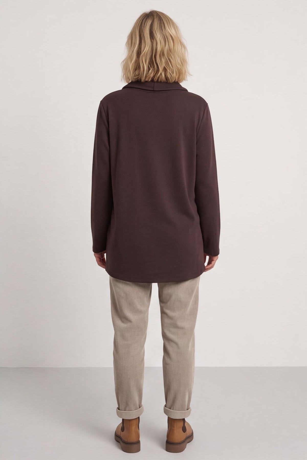 Shaye Zip Detail Cotton Top Cocoa – image 3 of 6