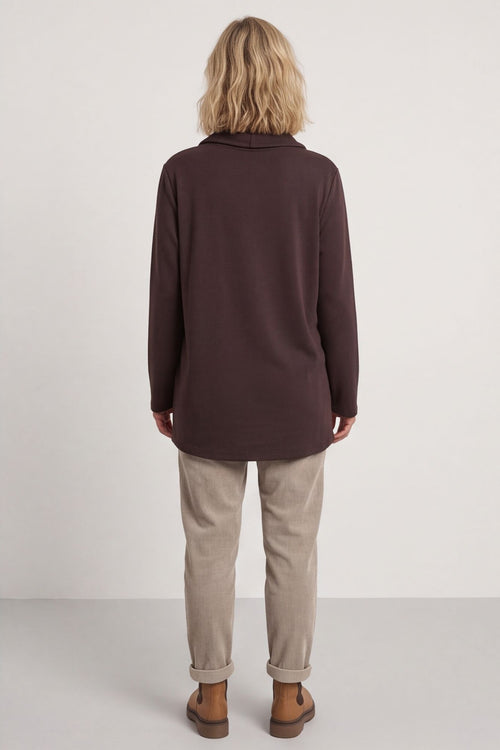 Shaye Zip Detail Cotton Top Cocoa – image 3 of 6