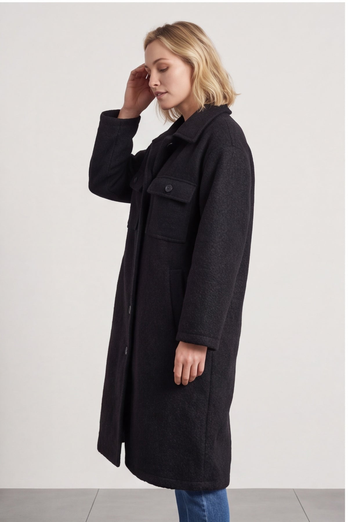 Chrysanta Coat Black – image 3 of 6
