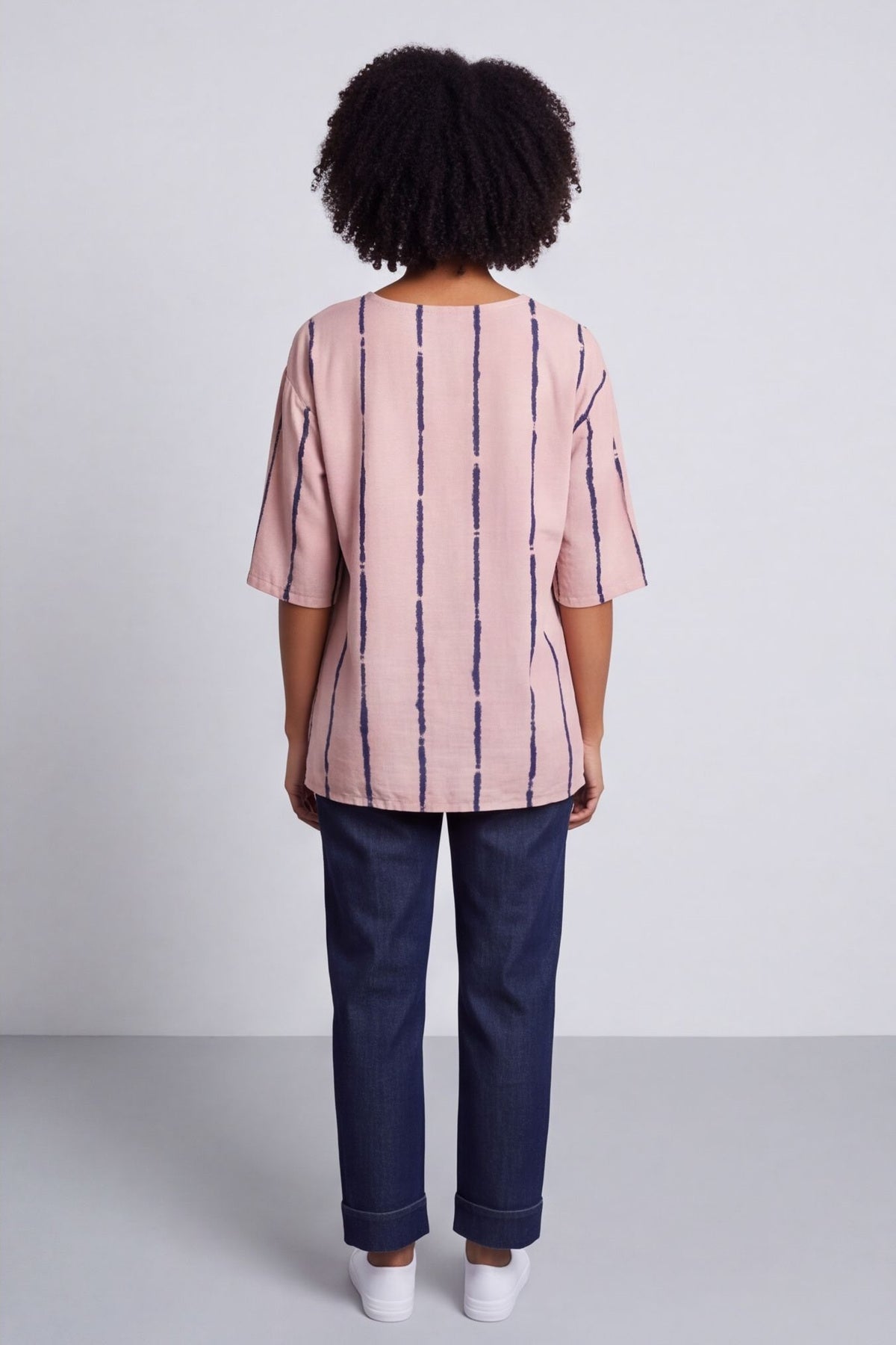 Kalia Stripe Linen Top Pink – image 3 of 6