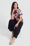 Nancy Print Cowl Neck Top Burgundy – image 3 of 6