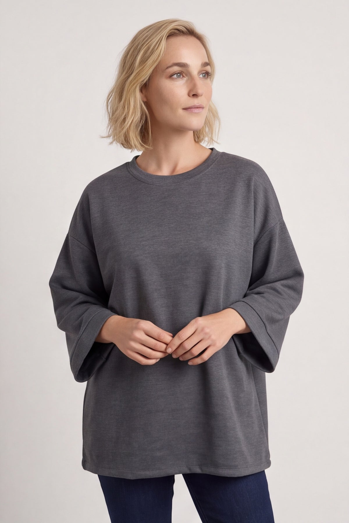 Corina Sweatshirt Marl Charcoal – image 3 of 6