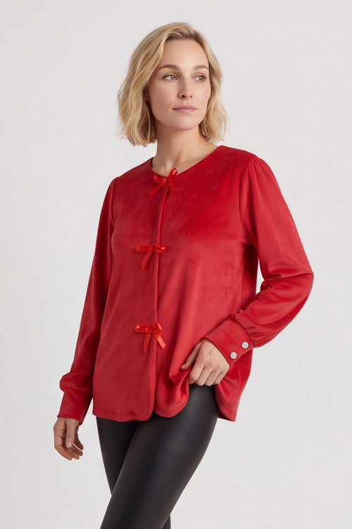 Rhona Bow Front Top Red – image 3 of 6