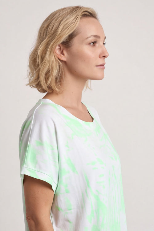 Alysia Tie Dye Cotton Top Green – image 3 of 6