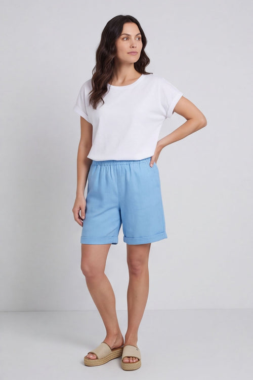 Sydney Linen Shorts Powder Blue – image 3 of 6