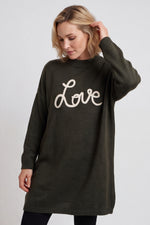 Love Knitted Jumper Dress Khaki Khaki - Love Knitted Jumper Dress Khaki – image 2 of 5