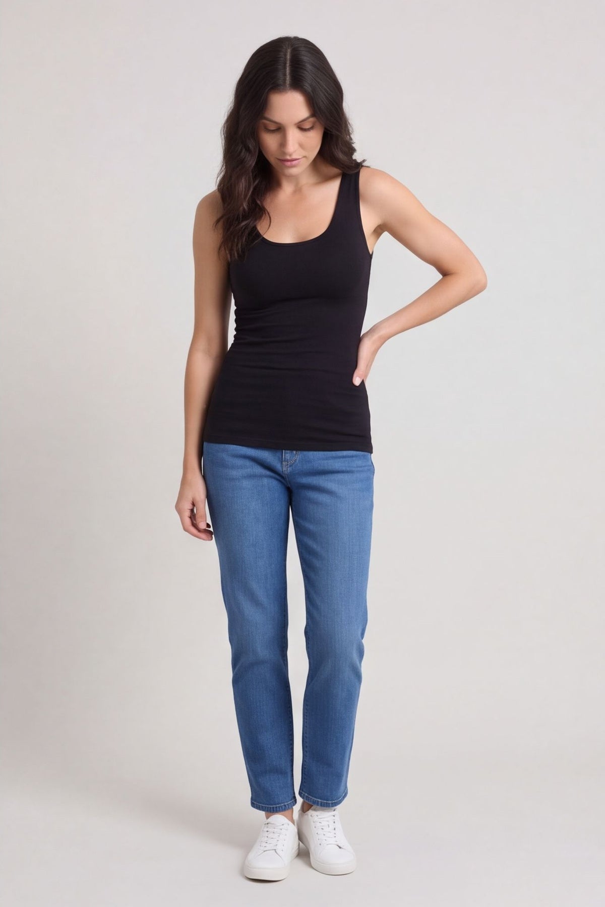 Only Basic Long Tank Top Black – image 2 of 5