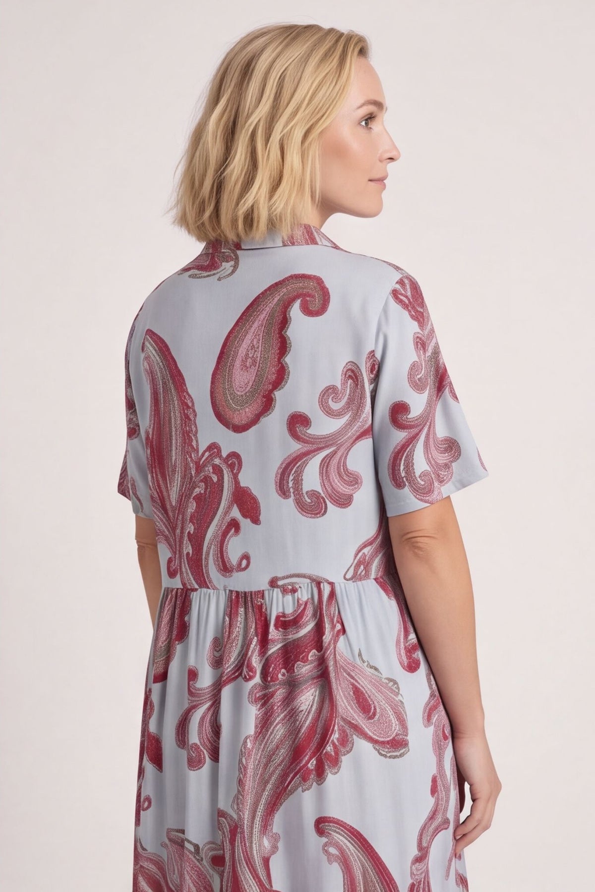 Jojo Print Button Dress Light Blue – image 3 of 6