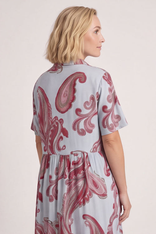 Jojo Print Button Dress Light Blue – image 3 of 6
