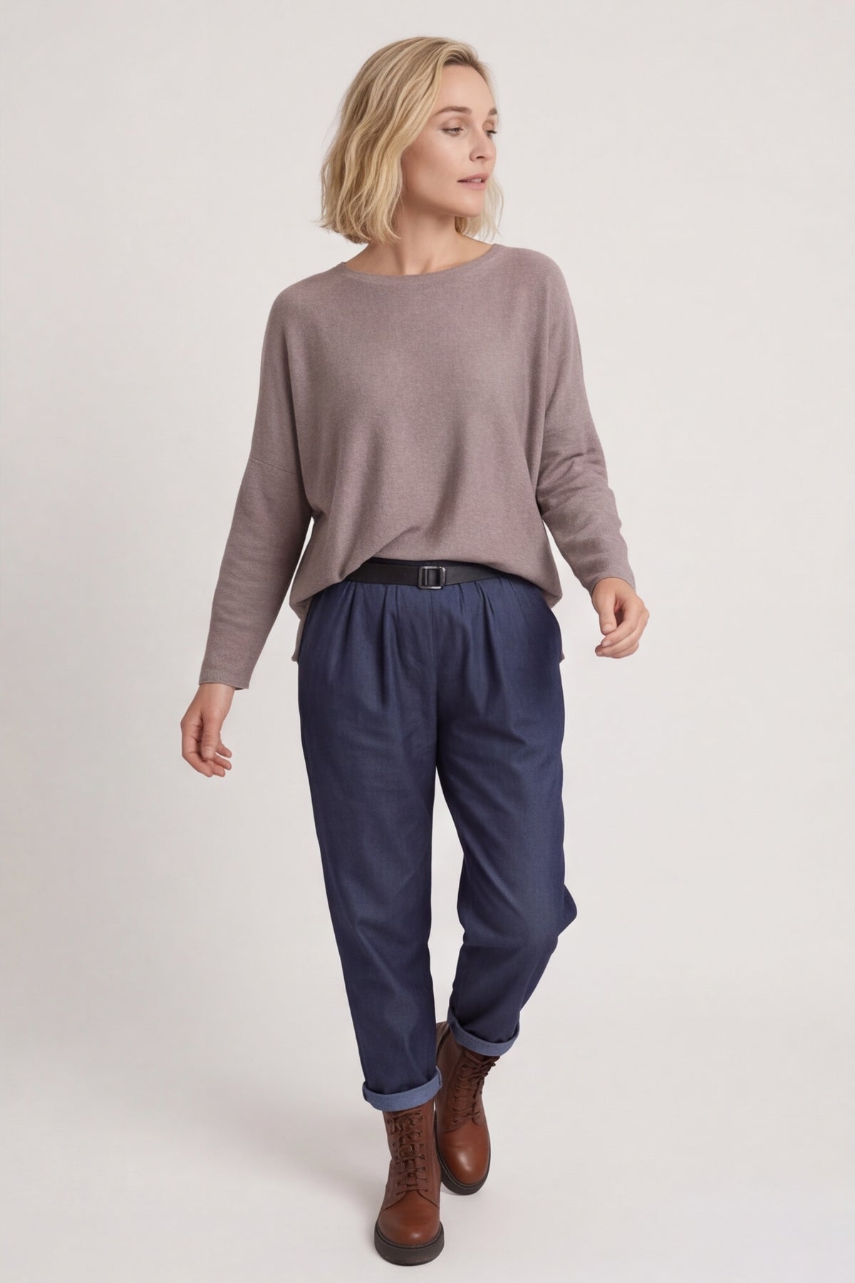 Philippa Belted Trousers Dark Denim – image 3 of 6