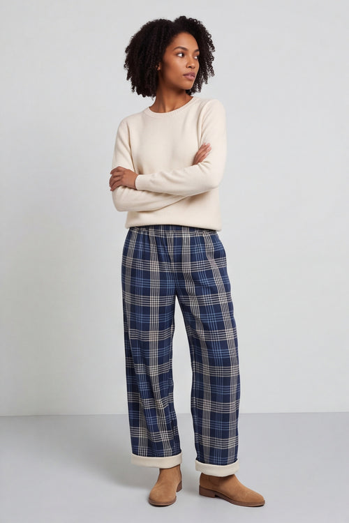 Kirri Check Trousers Navy – image 3 of 6