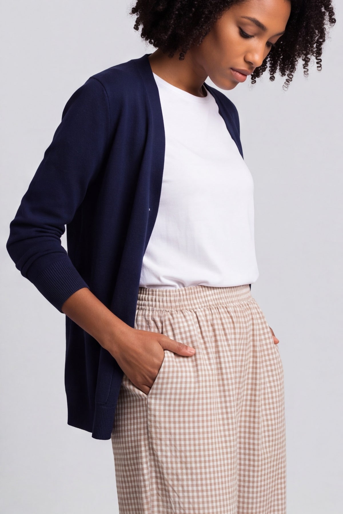 Cataleya Gingham Cotton Trousers Camel – image 3 of 6