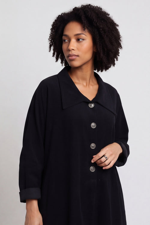 Amina Needlecord Dress Black – image 3 of 6