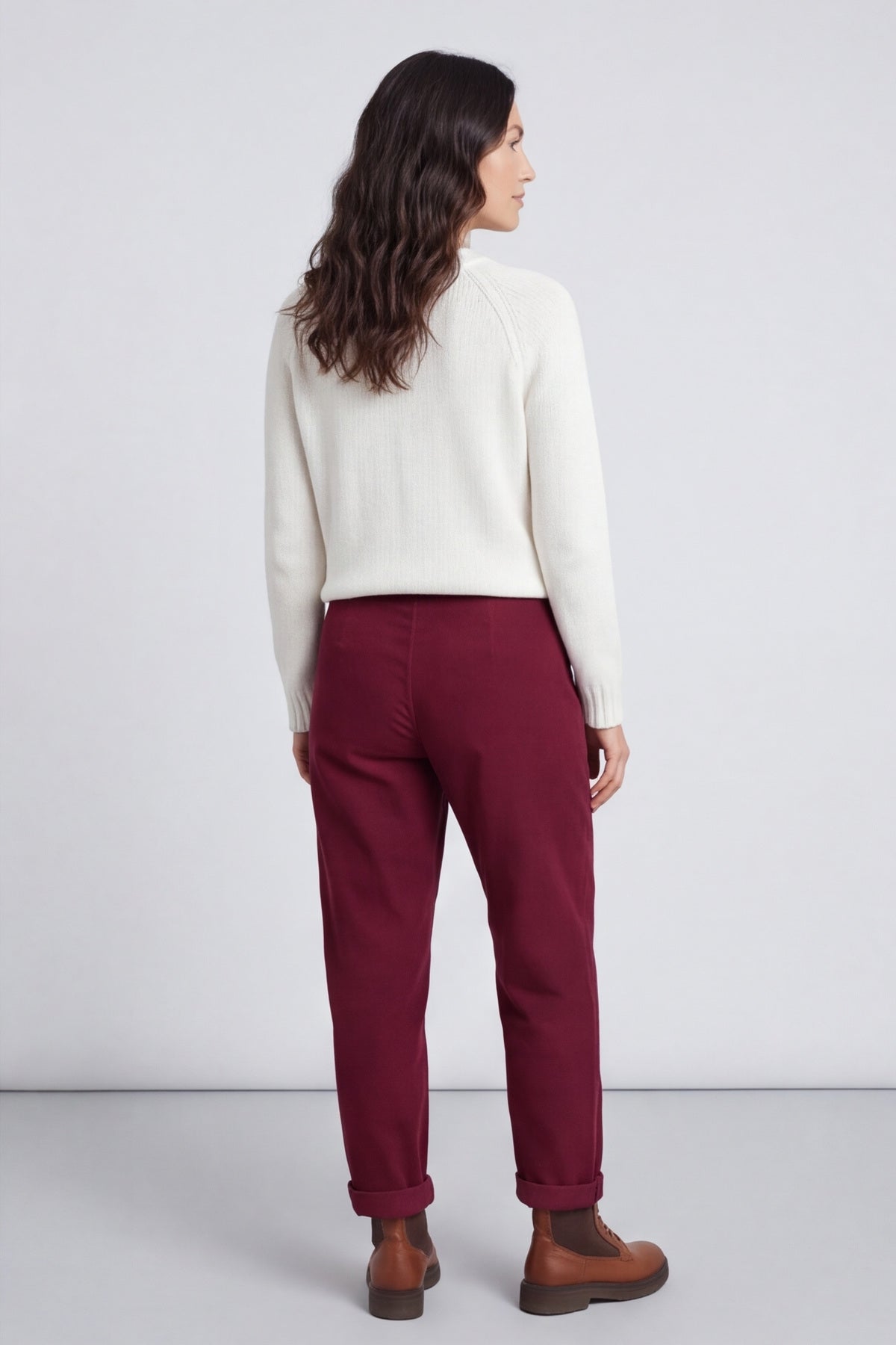 Carmella Needlecord Trousers Wine – image 3 of 6