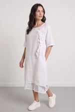Lennon Rosette Linen Dress White White - Lennon Rosette Linen Dress White – image 3 of 6