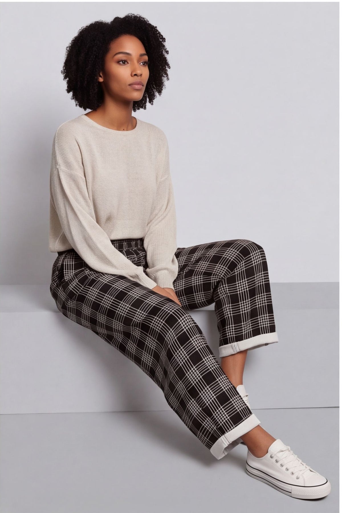 Kirri Check Trousers Black – image 3 of 5