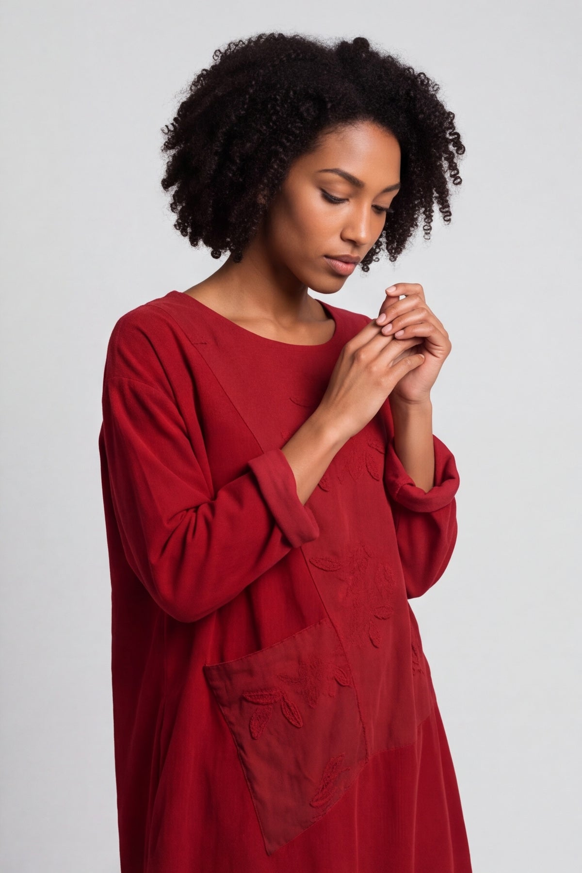 Laurie Needlecord Dress Red – image 3 of 6