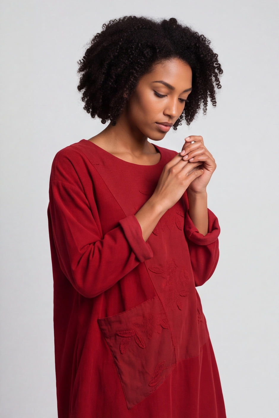 Laurie Needlecord Dress Red – image 3 of 6