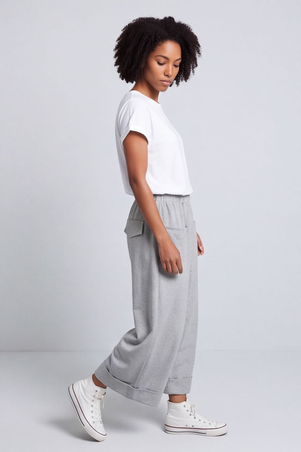 Jaye Pocket Cotton Trousers Marl Grey – image 3 of 4