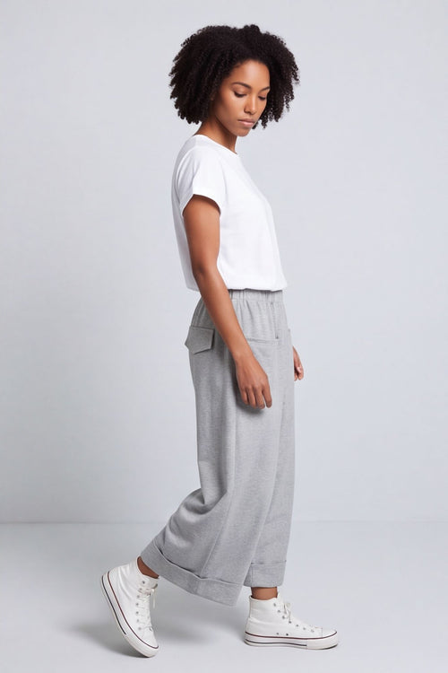 Jaye Pocket Cotton Trousers Marl Grey – image 3 of 4