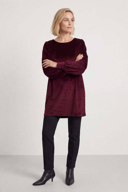 Zannah Button Back Tunic Wine – image 2 of 5