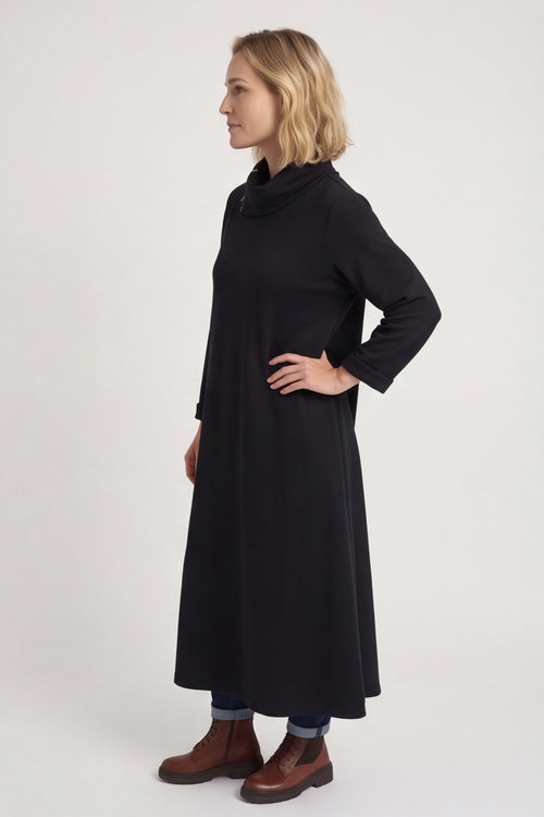 Wanda Zip Polo Cotton Dress Black – image 3 of 6