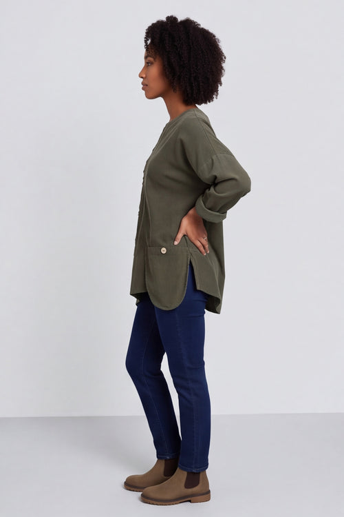 Jessa Needlecord Top Khaki – image 3 of 6